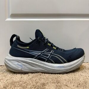 Asics Gel Nimbus 26 Shoes Mens Size 10.5 Blue Running Sneakers PureGEL 1011B794